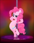  dancing equine female feral friendship_is_magic fur hair hi_res horse mammal my_little_pony pink_fur pink_hair pinkie_pie_(mlp) pole pony solo stinkehund 