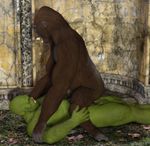  anal anal_penetration black_howler black_howler_(artist) cgi gay gorilla humanoid_penis male mammal muscles on_top orc penetration penis primate 