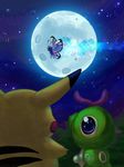  butterfree caterpie looking_up moon night nintendo outside pikachu pok&#233;mon pok&eacute;mon renge-kemo stars video_games 