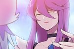  31_(bluesan) choker closed_eyes cologne_(heartcatch_precure!) cure_moonlight heartcatch_precure! long_hair magical_girl precure purple_hair smile solo tears tsukikage_yuri 