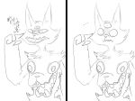  ... 4_fingers ambiguous_gender anthro body_horror dialogue faysethecat feline humor mammal multi_eye multi_mouth nightmare_fuel open_mouth simple_background stomach_mouth what white_background 
