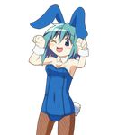  animal_ears animated animated_gif blue_eyes blue_hair blush bouncing_breasts breasts bunny_ears bunny_girl bunny_tail bunnysuit cleavage fishnet_pantyhose fishnets hair_ornament hairclip hangaku highres jumping mahou_shoujo_madoka_magica miki_sayaka open_mouth pantyhose smile tail transparent_background wrist_cuffs 