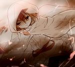  ass braid hood khamsin_nbh'w long_hair male_focus monochrome shakugan_no_shana tachitsu_teto 