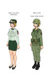  1 blonde_hair blue_eyes female_soldier gogocherry highres korean soldier uniform 