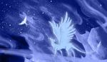  avian bird blajn blue blue_eyes blue_fur canine cold cool_colors dragon feral flying follower fox fur ghost gryph000 hybrid ice invalid_tag light mammal moon outside path planet sky space spirit stars wings wolf 