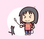  &gt;_&lt; animated animated_gif cat eyes_closed gif jangif lowres nichijou sakamoto_(nichijou) shinonome_nano smile 