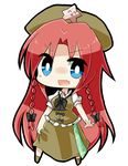  bad_id bad_pixiv_id blue_eyes braid chinese_clothes hat hong_meiling kiilowolf long_hair open_mouth puffy_sleeves red_hair short_sleeves solo standing star touhou twin_braids white_background 
