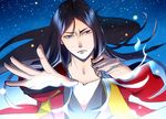  black_hair blue_eyes cigar fate/zero fate_(series) long_hair lord_el-melloi_ii magic male_focus night night_sky older sky solo suzui_ori waver_velvet 