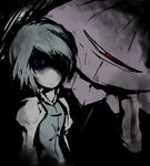  blue_eyes dark heterochromia horror_(theme) red_eyes solo tatara_kogasa touhou tren umbrella 