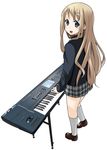  highres instrument k-on! kakifly keyboard_(instrument) korg korg_triton kotobuki_tsumugi long_hair official_art school_uniform solo synthesizer 
