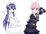  animal_ears artemis_(tsukuyomi) blue_eyes cat_ears hazuki_(tsukuyomi) long_hair multiple_girls pink_eyes pink_hair purple_hair tsukuyomi_moonphase yorimichi_(aoixx) 