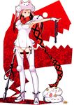  armpits bad_id bad_pixiv_id chain fingerless_gloves gloves hat legs nanahime original otacool pointing red_eyes red_hair solo thighhighs 