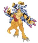 1_eye 2025 2_horns 4_fingers animal_genitalia animal_penis animal_skin anthro bandai_namco belt bent_legs biceps big_penis blue_body blue_fur blush bodily_fluids buckle countershade_face countershade_neck countershade_scales countershade_torso countershading digimon digimon_(species) digital_drawing_(artwork) digital_media_(artwork) eye_patch eye_patch_only eyewear fingers full-length_portrait fur gabumon garabumon genital_fluids genitals glans green_eyes hi_res horn knot leaking_precum leather leather_strap liecomj long_penis male multicolored_body multicolored_fur multicolored_scales multicolored_skin muscular navel pecs penis pink_glans portrait pose precum precum_on_penis ribbed_penis scales scalie shaded simple_background smile solo spiral_horn straps striped_body striped_fur stripes tail thick_penis tongue two_tone_body two_tone_fur two_tone_skin vein veiny_penis white_background white_body white_fur yellow_body yellow_horn yellow_scales