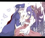  blue_hair bow bug butterfly dlanor_a_knox dress drill_hair eiserne_jungfrau flower frills furudo_erika hair_ornament insect multiple_girls pink_bow purple_hair tears toudou_(dolce) twintails umineko_no_naku_koro_ni 