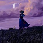  alice_margatroid bad_deviantart_id bad_id blonde_hair book closed_eyes cloud crescent_moon grass grimoire grimoire_of_alice hairband moon short_hair sky solo touhou weiyang wind 