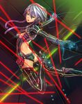  bad_id bad_pixiv_id blue_eyes electricity highres kazeno looking_back original purple_hair sketch solo thighhighs 