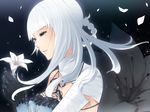  braids flowers gloves kaine long_hair nier petals white_hair 