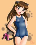  animal_ears cat_ears collar copyright_request neopure one-piece_swimsuit school_swimsuit solo swimsuit 