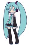  aqua_eyes aqua_hair aqua_neckwear bemani boots dollar hatsune_miku headphones long_hair lowres necktie parody pop'n_music solo thigh_boots thighhighs twintails very_long_hair vocaloid zettai_ryouiki 