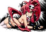  bikini_top breasts cleavage haku_(sabosoda) long_hair medium_breasts ponytail red_hair short_shorts shorts sideboob solo tengen_toppa_gurren_lagann thighhighs underboob very_long_hair yellow_eyes yoko_littner 