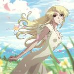  blonde_hair deianeira dress heroic_age highres hirai_hisashi pink_eyes solo 