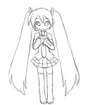  animated animated_gif dancing greyscale hatsune_miku long_hair lowres minami_juujisei monochrome music singing solo thighhighs twintails very_long_hair vocaloid 