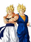  artist_request dragon_ball dragon_ball_z dual_persona gogeta highres male_focus multiple_boys official_art time_paradox vegetto 
