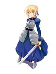  armor artoria_pendragon_(all) bangs fate/stay_night fate_(series) obscur saber simple_background solo 