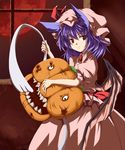  animal_ears bat_wings blue_hair cat_ears full_moon hat imuraya_ayuka kemonomimi_mode moon okaasan_to_issho pink_hat pumpkin red_eyes red_moon remilia_scarlet solo spoo touhou wings 