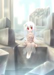  albino copyright_request fairy flower kso red_eyes ruins solo white_hair 