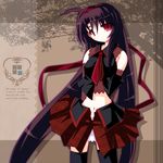  ai_takurou copyright_request long_hair midriff necktie skirt solo thighhighs 