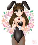  animal_ears blush bunny_ears bunnysuit copyright_request fishnet_pantyhose fishnets neopure pantyhose solo 