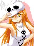  armpits bare_shoulders hat honue impossible_clothes long_hair orange_hair solo ukagaka yaso_shigeru yellow_eyes 