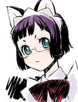  animal_ears cat_ears face glasses ha-ru maid original sketch solo 