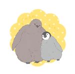  bird cuddling mimige no_humans penguin shirokuma_cafe simple_background 