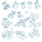  cloud cutie_mark duo equine eyes_closed female feral flying friendship_is_magic gilda_(mlp) glancojusticar greyscale gryphon hat horse mammal monochrome my_little_pony pegasus plain_background pony rainbow_dash_(mlp) standing white_background wings 
