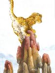  alessio_scalerandi all_fours anatomically_correct anus butt feline female feral leopard mammal outside presenting presenting_hindquarters pussy raised_tail rocks scale_(artist) sky smile solo suggestive 