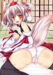  animal_ears inubashiri_momiji nipples pantsu pussy_juice rika-tan tail thighhighs touhou 