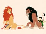 angry avengers chibi crossover disney lion_king loki loki_(marvel) marvel scar_(lion_king) siblings size_difference thor thor_(marvel) 
