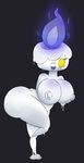  breasts candle female fire ghost huge_breasts huztar inverted_nipples litwick looking_at_viewer nintendo nipples plain_background pok&#233;mon pok&eacute;mon solo spirit video_games 