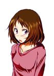  alternate_hairstyle bad_id bad_pixiv_id brown_hair gsn_(nocturne) highres hyouka ibara_mayaka red_eyes short_hair sweater 