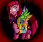  blue_eyes creepy cupcakes_(mlp_fanfic) cutie_mark dress equine female feral friendship_is_magic fur hair horn horse insane looking_at_viewer mammal my_little_pony pink_body pink_fur pink_hair pinkamena_(mlp) pinkie_pie_(mlp) pony pyonkotcchi smile solo wings 