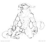  2018 adam_wan ambiguous_gender anthro anthro_on_anthro avian beak black_and_white canid canine crouching cum cum_in_mouth cum_inside domination dragon duo erection eyes_closed feathers fellatio fox fur gryphon head_grab hybrid interspecies knot lying male male/ambiguous male_domination mammal monochrome muscular muscular_male nude on_side open_mouth oral orgasm sex simple_background sketch url white_background 