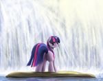  equine female feral friendship_is_magic fur hair horn horse looking_at_viewer looking_back mammal my_little_pony outside pony purple_eyes purple_fur solo sonicrainboom93 twilight_sparkle_(mlp) two_tone_hair tyruas unicorn water 