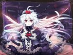  ankon_(artist) bad_id bad_pixiv_id feathers flower frills gothic_lolita hairband lolita_fashion lolita_hairband long_hair red_eyes rose rozen_maiden silver_hair solo suigintou wings 