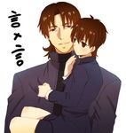  afjc bad_id bad_pixiv_id brown_eyes brown_hair child dual_persona fate/stay_night fate/zero fate_(series) kotomine_kirei male_focus multiple_boys older time_paradox younger 