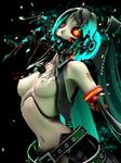  belt breasts bug cable calne_ca crustacean cyborg hatsune_miku highres horror_(theme) insect isopod long_hair maeda_koutarou nato-kun navel nipples robot small_breasts solo stomach topless twintails upper_body vocaloid wire 