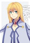  1girl bad_id bad_pixiv_id blonde_hair blue_eyes blush choker collet_brunel flat_chest highres lloyd_irving smile tales_of_(series) tales_of_symphonia teardrop troyd 