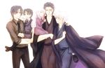  4boys asagi-2580 bad_id bad_pixiv_id blue_eyes blue_hair brothers child family fate/zero fate_(series) father_and_son japanese_clothes kimono matou_byakuya matou_kariya matou_sakura matou_shinji matou_zouken multiple_boys necktie siblings step-siblings uncle_and_niece wavy_hair white_hair younger 