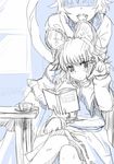  animal_ears blush book capelet crystal imminent_bite ishikkoro monochrome mouse_ears mouse_tail multiple_girls nazrin open_mouth sitting sketch smile studying tail toramaru_shou touhou 